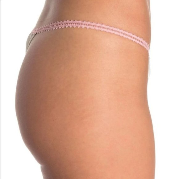NWT Free People Gabrielle Thong Underwear Ivory Pink Size Medium New With Tags - Picture 5 of 6